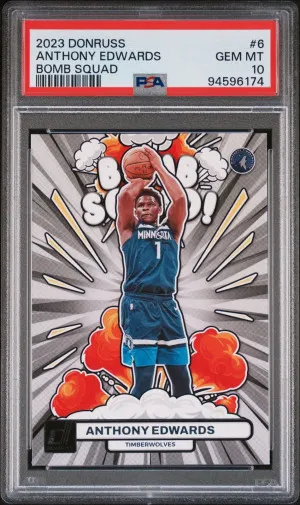 Anthony Edwards 2023 Panini Donruss Bomb Squad #6 PSA 10 front